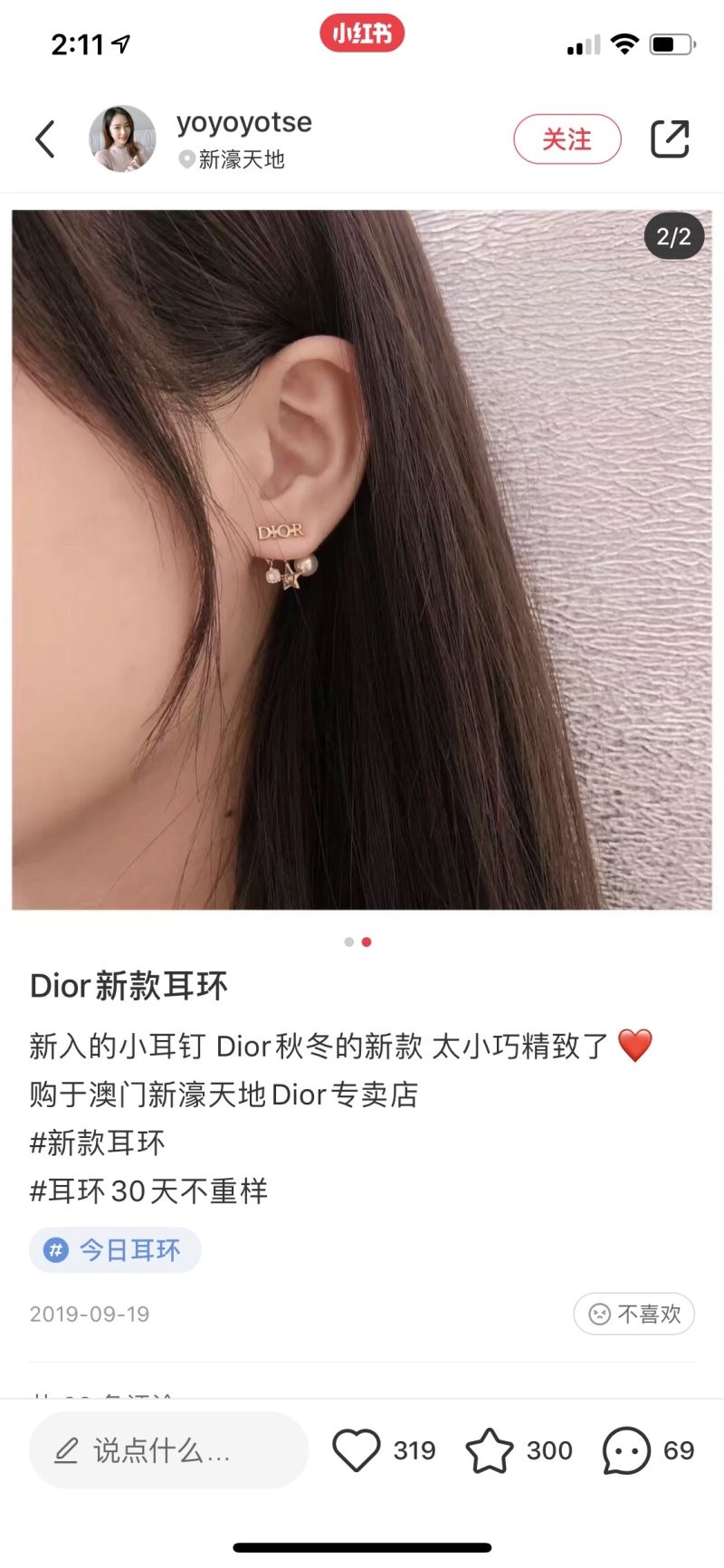 Christian Dior Earrings